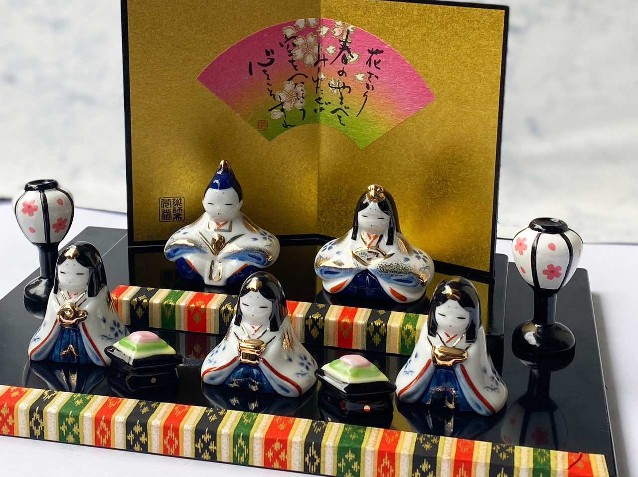 New Hina doll Pottery 2stage Mino yaki Japanese Girls festival