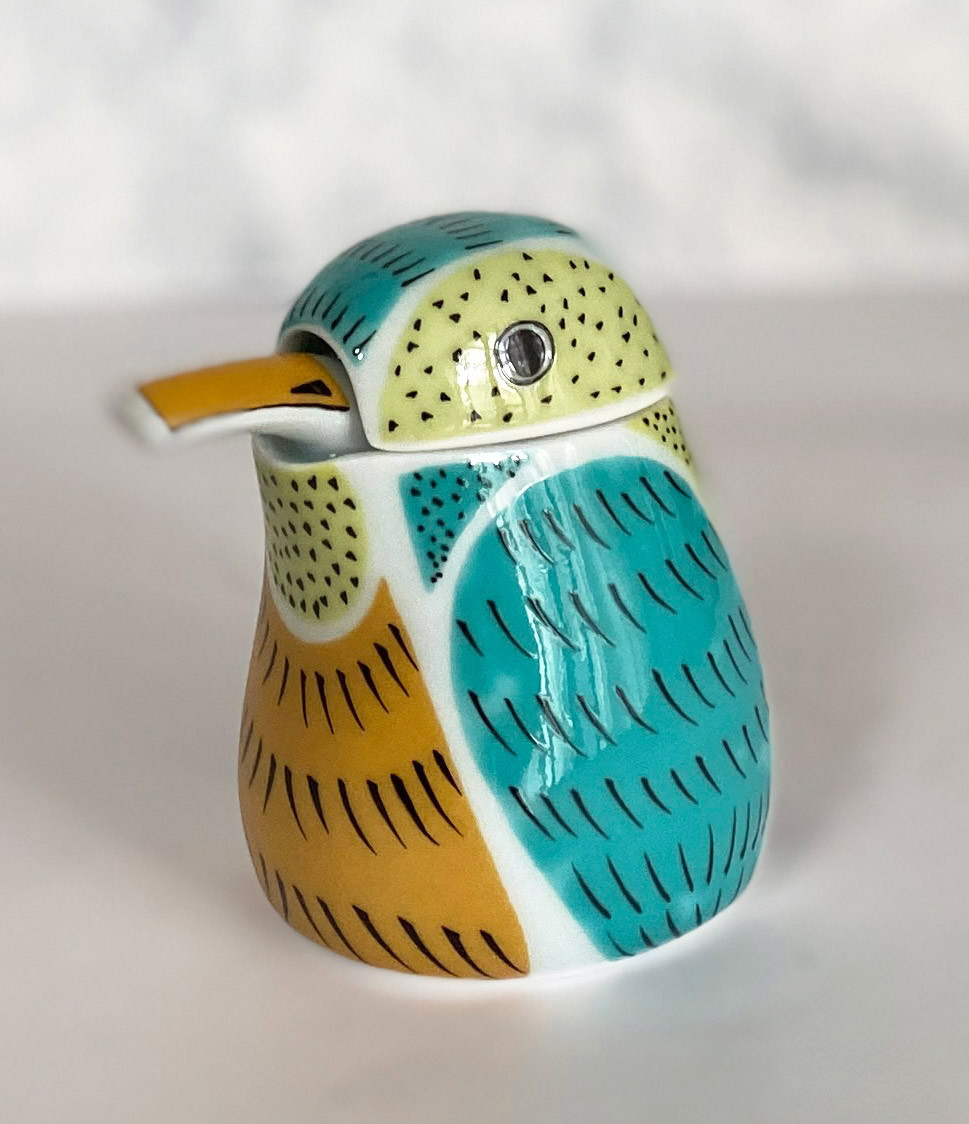 Arita yaki ware Japan Soy Sauce refers pot Kawasemi Kingfisher