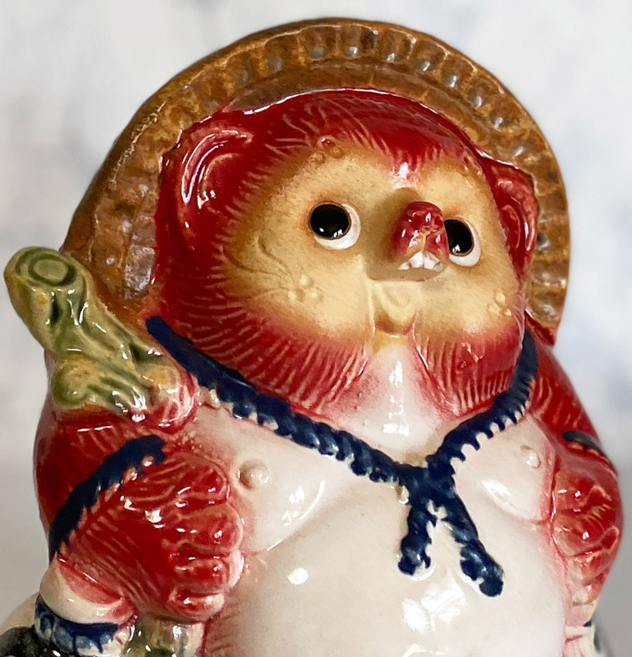 ラッキー ナメクジ ドール　タケヤマ・ノリヤ　LUCKY namekuji Maneki Neko Japanese lucky cat Kutani yaki Kimori 7' Daruma