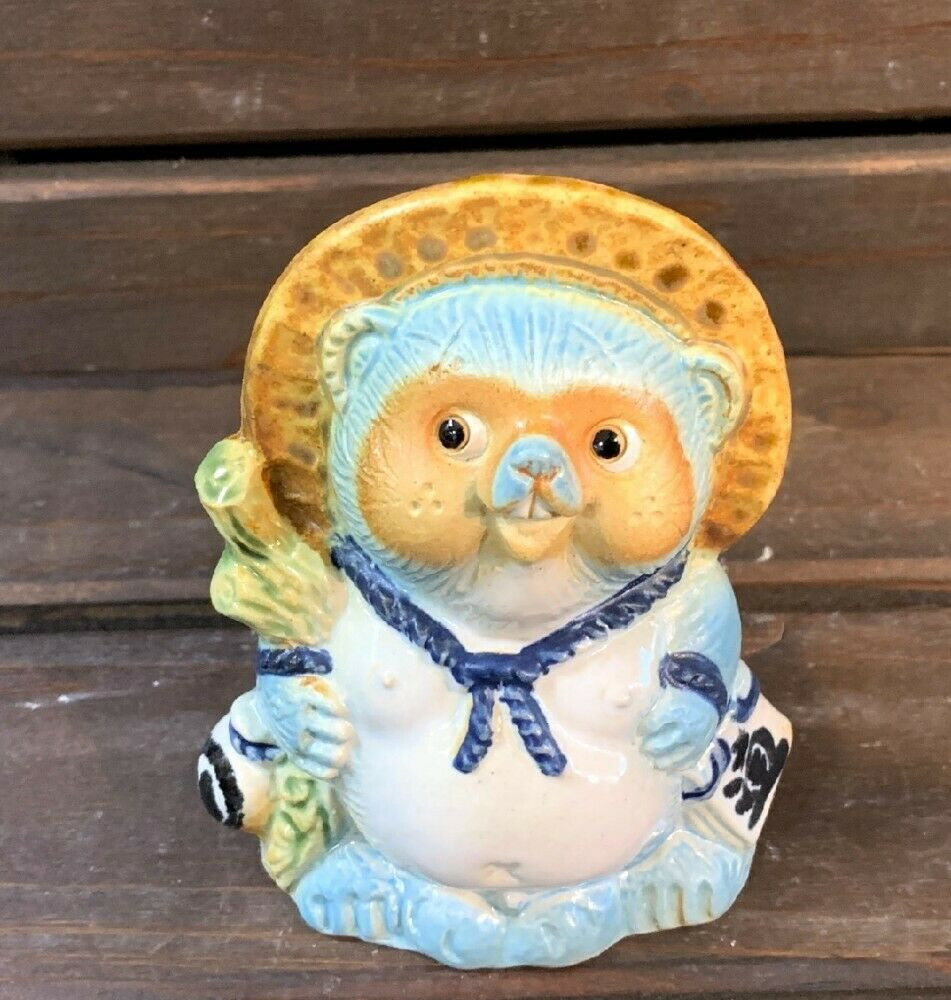 Tanuki Shigaraki yaki ware Chinese Racoon Dog Neo Tanuki Blue