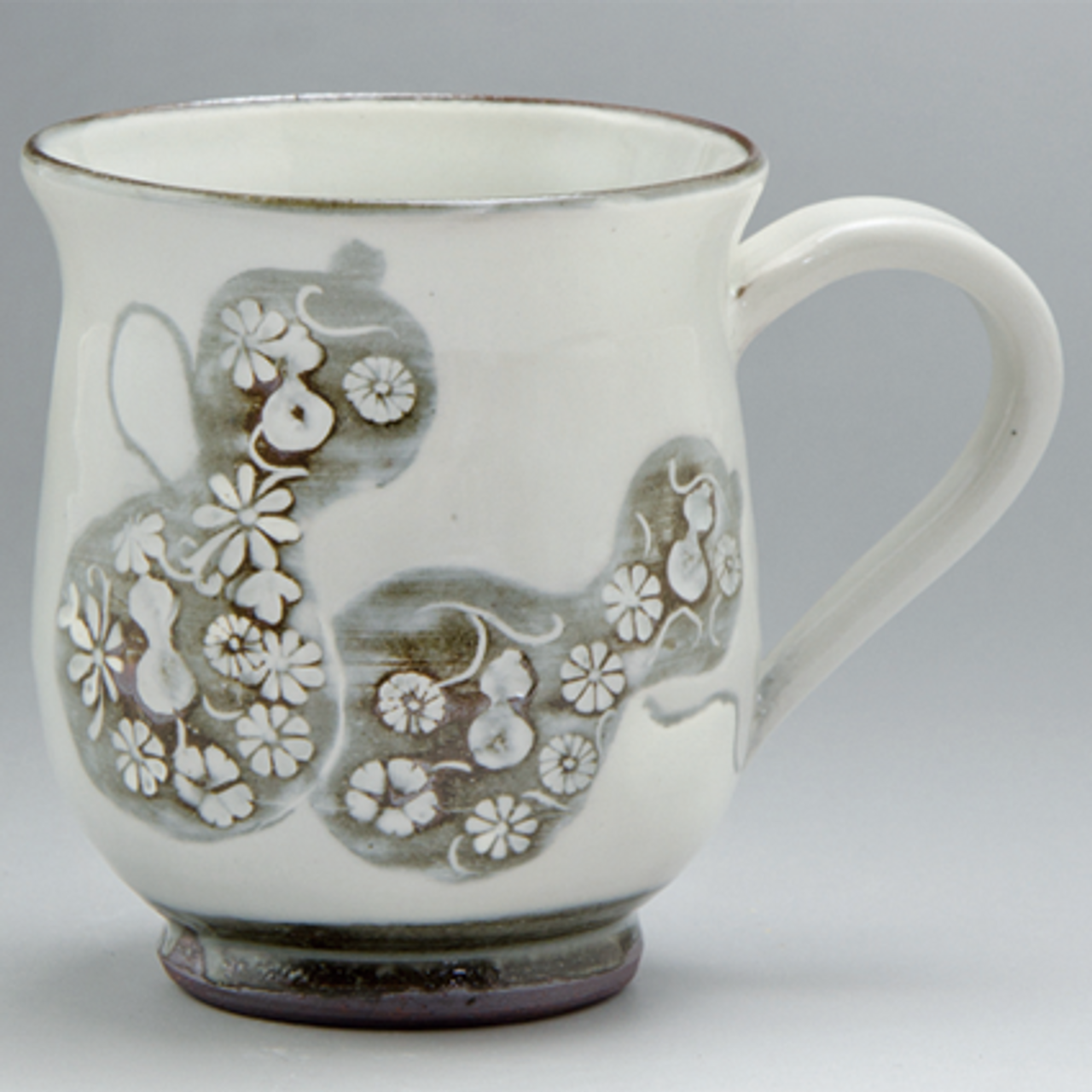 Kyo Kiyomizu yaki ware Japanese Mug Tea Coffee cup White Glaze Sogi Japan
