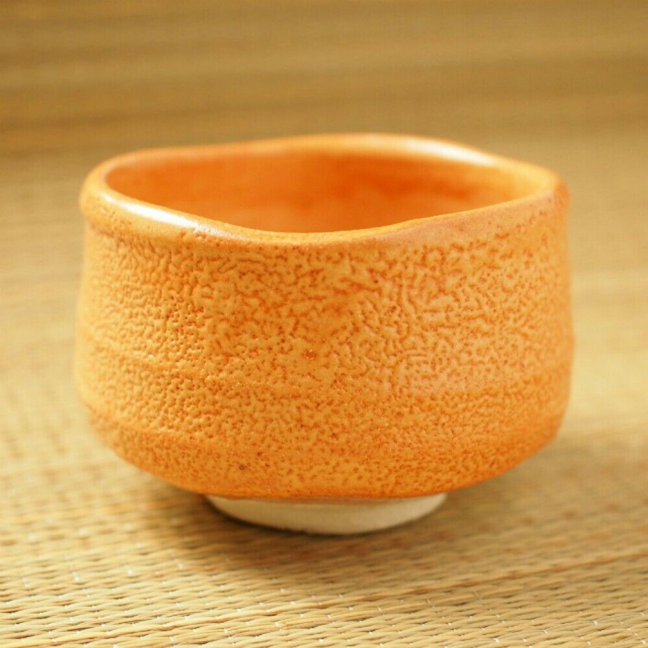 Mino Ware Japanese Handcrafted Matcha Tea Bowl Beige, Matcha Tea Cup Ceremony, Authentic Pottery, Yuki Shino Chawan