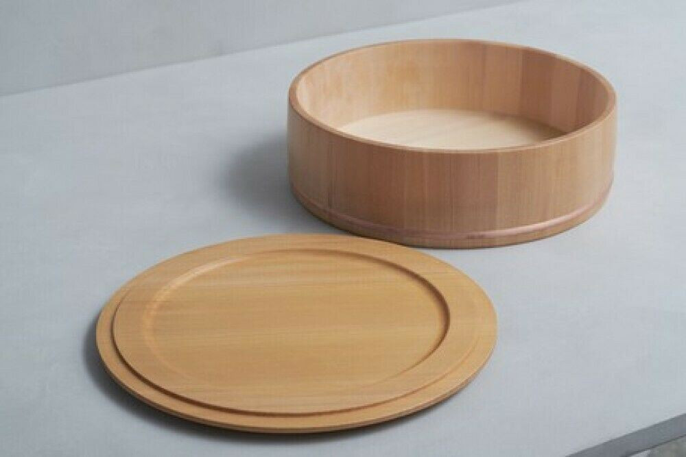 Daidokoro Handai Japanese wooden Rice Bowl w/ Lid Handcraft Made in Japan