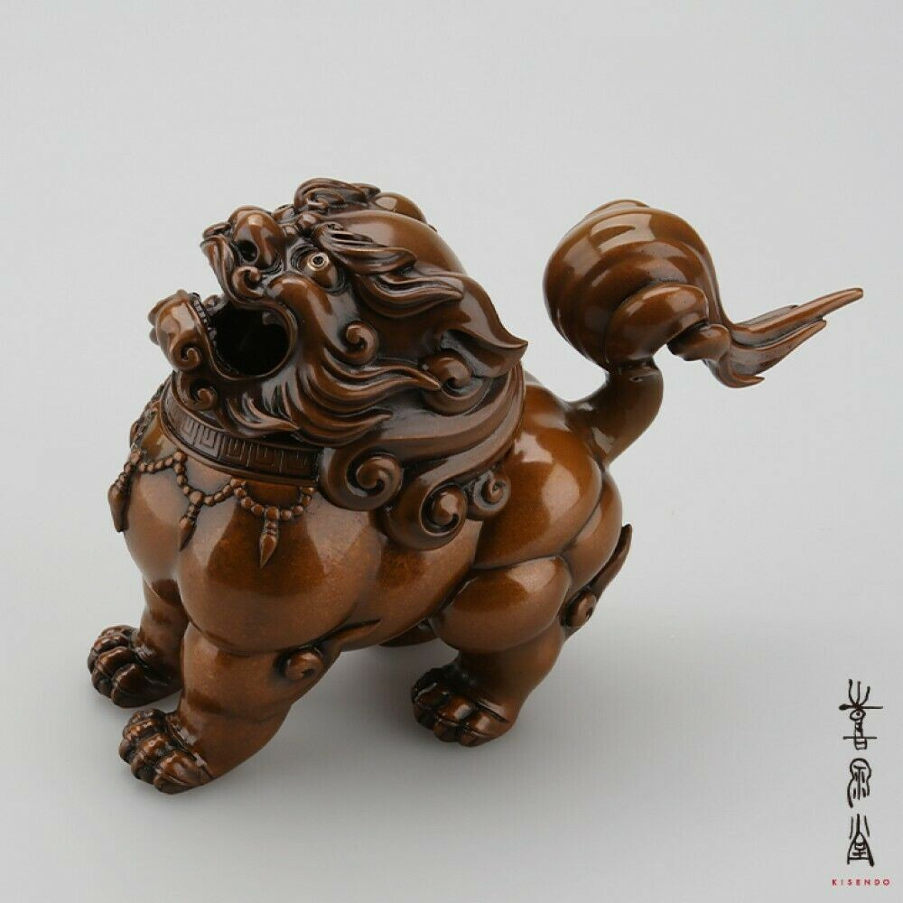 Koro Japanese Bronze Incense burner Takaoka Shishi Foo dog Style Japan