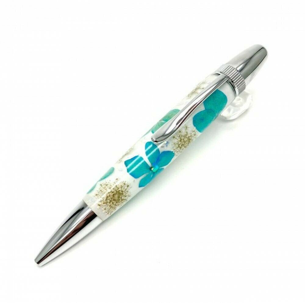 Gifu Oshibana Flower Pen Japanese Ballpoint Pen Ajisai Hydrangea Blue Japan