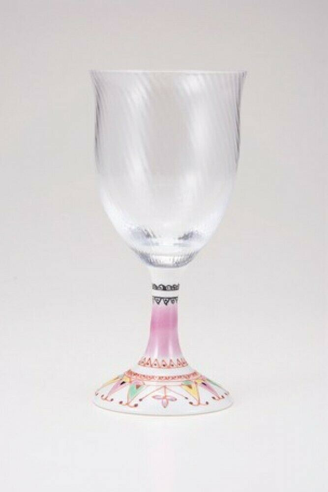 Edo glass Kutani yaki Waglass Japanese Wine glass goblet Mebae Sprout