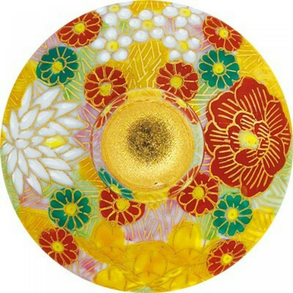 Edo glass Kutani yaki Waglass Japanese Wine glass goblet Gold Hanazume