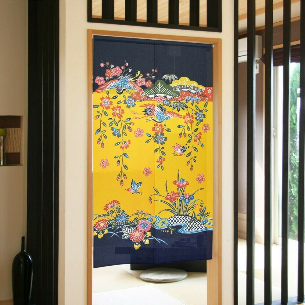 Noren Japanese Door Curtain 150*85cm Polyester Bungata Sho Chiku Bai
