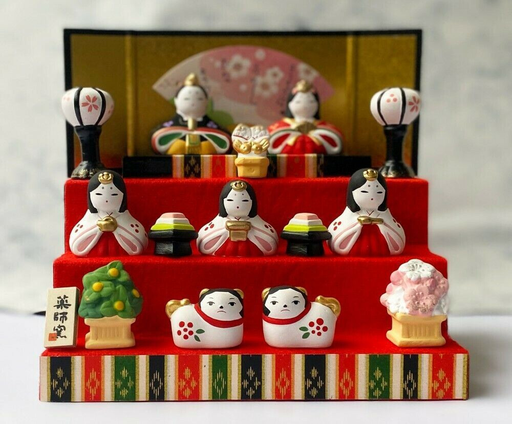 Hina Doll Ningyo Japanese pottery doll Girls festival Kinsai Hana