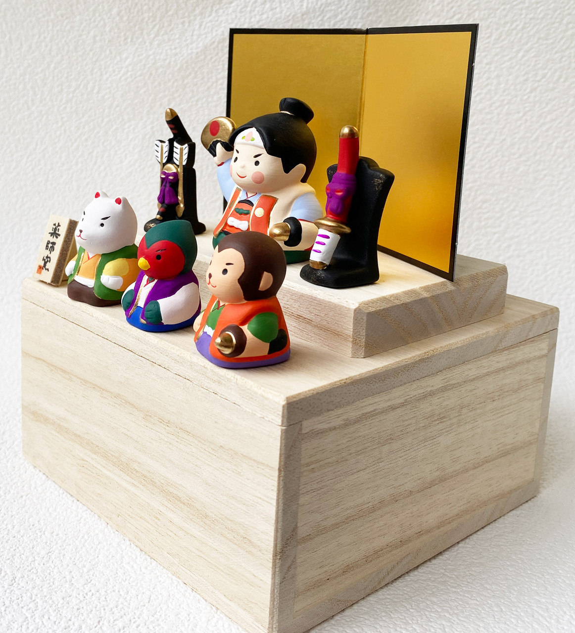 Gogatsu Ningyo Momotaro Peach boy Japanese Pottery doll Mino