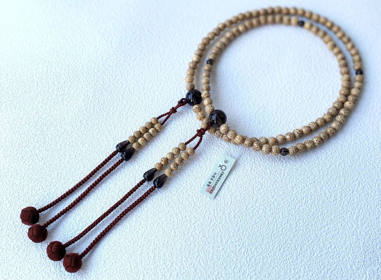 Kyoto Juzu Japanese Buddhist Mala Bracelet Jodo-shu Seigetsu Linden Smoky  Quartz