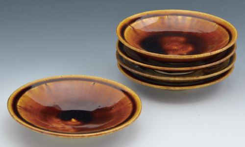 Kyoto Japanese serving plate set of 5 Kyo Kiyomizu yaki Blown glossy