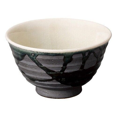 Donburi Shigaraki yaki ware Japanese Pottery Rice bowl Dish Black Glaze