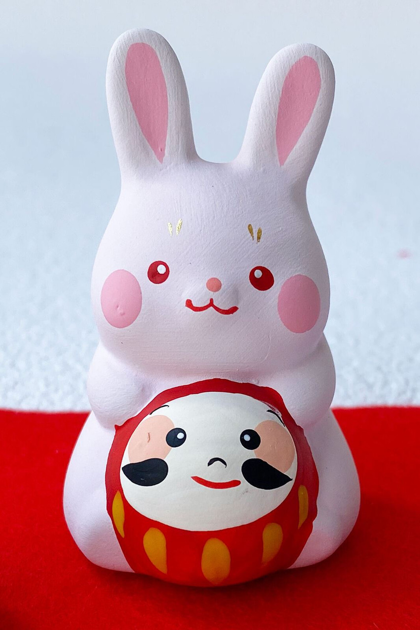 Zodiac Chinese fortune 2023 Rabbit Mino yaki ware Japanese pottery doll ...