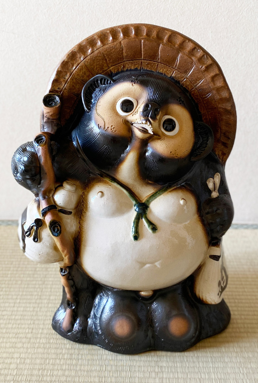 Tanuki Shigaraki yaki ware Japanese Chinese Racoon DogGood luck