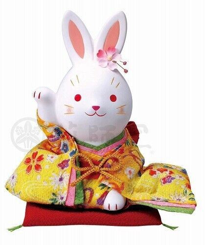 Maneki Usagi Chirimen crape Japanese Lucky Rabbit Kimono doll Mino