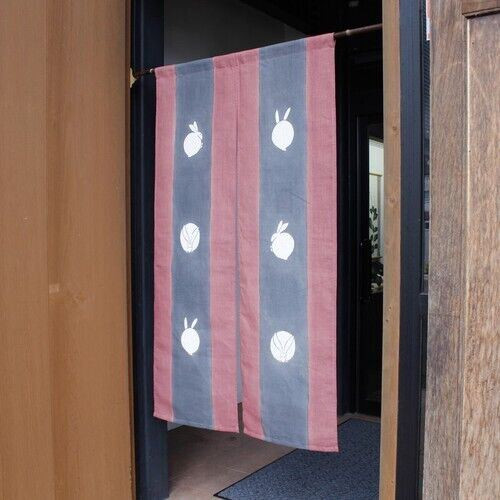 Niigata Noren Japanese Cotton Linen door curtain Rabbit Usagi Deep Red japan