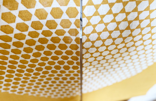 Niigata Noren Japanese Cotton Linen door curtain Kikko Apple Mustard