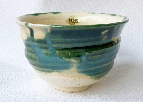 Kyo Kiyomizu yaki Japanese MYamaguchi kiln Oribe OverglazeOribe Overglaze Japan