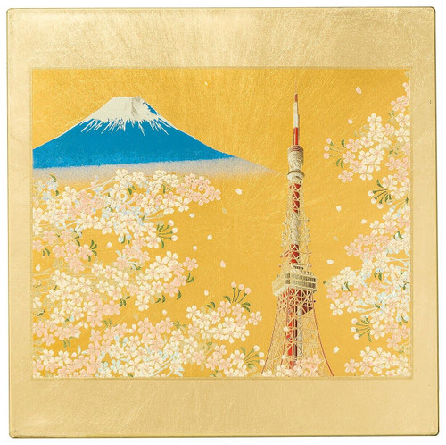 Tapis de Souris Japonais Kinpaku Doré Laqué Hokusai Mt.Fuji