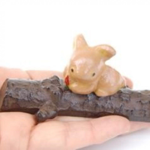 Relaxing Rabbit Bunchin Japanese Nanbu cast iron paper weight ornament
