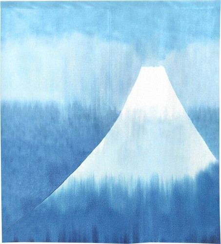 Noren Japanese Hanging Door curtain polyester 33x35' Blue mountain Fuji Japan