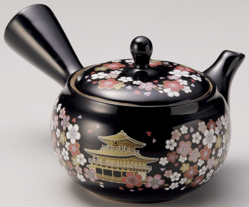 Tokoname yaki ware Japanese porcelain tea pot Kyoto Kinkakuji Sakura 280ml