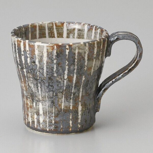 Japonais Pottery Tasse Mug Mino Article Artisanat Nezumi Shino Tokusa Japon