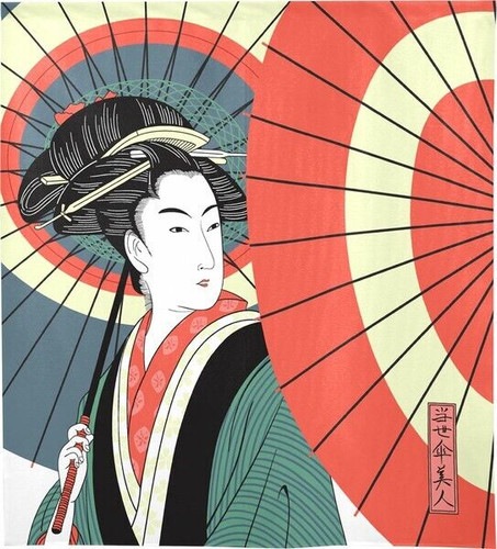 Noren Japanese Hanging Door curtain polyester 33x35' painting beautiful Janome