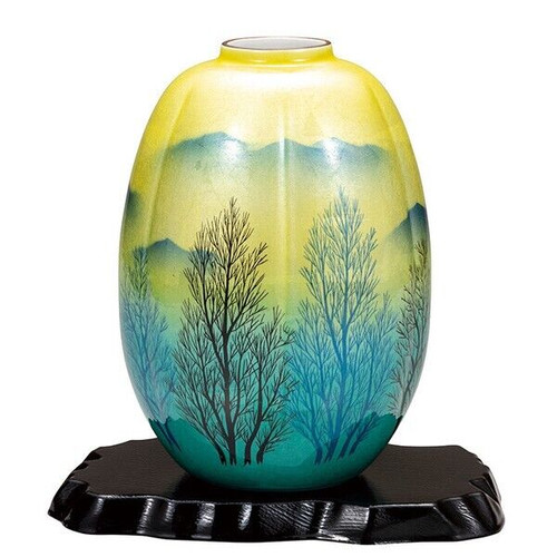 Kutani yaki ware Ceramic Japanese Flower pot Vase Ginsai Kodachi renzan japan