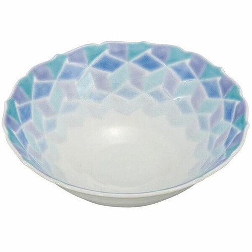 Hachi Kutani yaki ware Japanese sarving bowl Benikake Sorairo Blue gradation