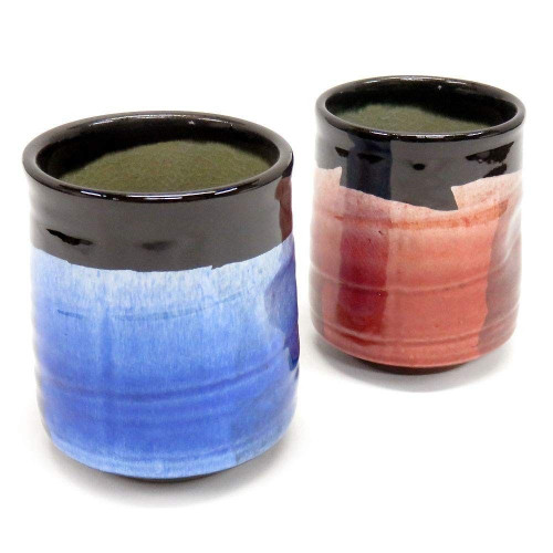 Yunomi set Japanese tea cup Kutani yaki porcelain Silver Ginsai made in japan