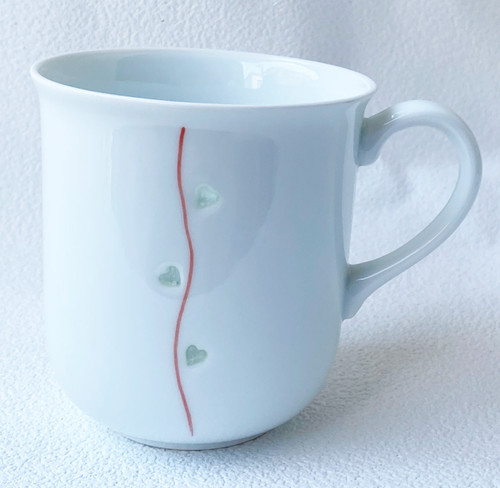 Arita ware Japanese Mug Tea cup Coffee cup Suishobori-carved Heart Red Japan