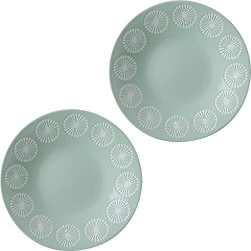 Mino ware pottery Kobachi Dinner plate set of 2 moco Pearl green Japan