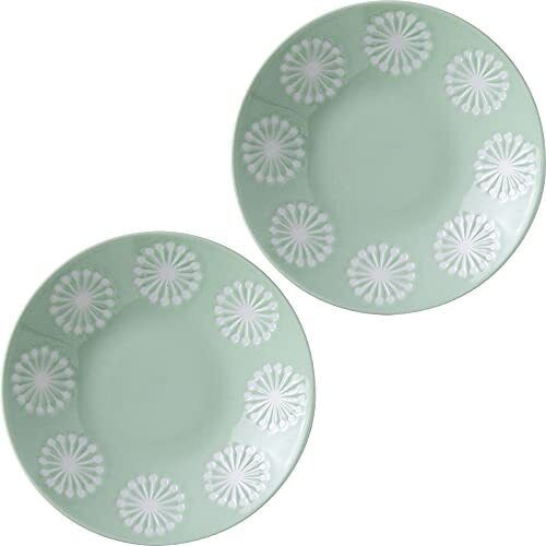 Mino ware pottery Kobachi sarving plate set of 2 moco Pearl green Japan