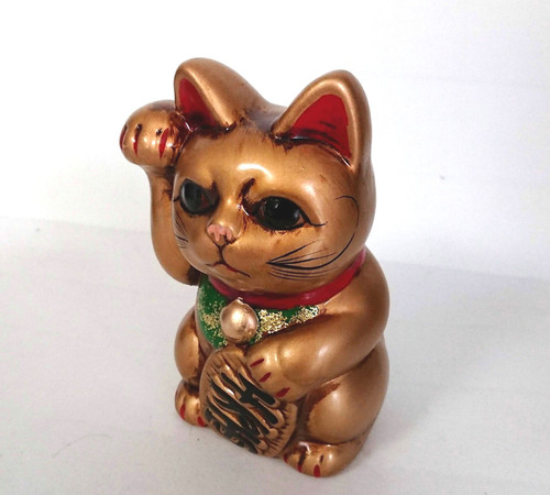 Tokoname Maneki neko Gold Japanese Lucky cat Piggy bank any size