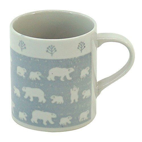 Mino ware pottery White bear Shirokuma Polar Bear Mug Tea cup 320ml gray Japan