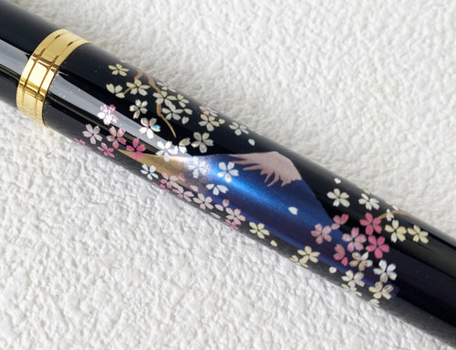 Maki-e Urushi Lacquer Makie Fountain Pen Yamanaka lacquerware Mt.Fuji Sakura