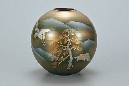 Kutani Ware porcelain Crane & Turtle Decorative Design Made in