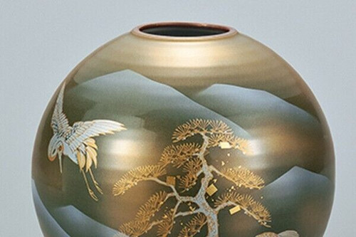Kutani Ware porcelain Crane & Turtle Decorative Design Made in