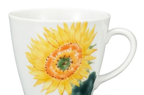 Kutani yaki ware Japanese porcelain Mug Coffee Tea Cup Sunflower pattern Japan