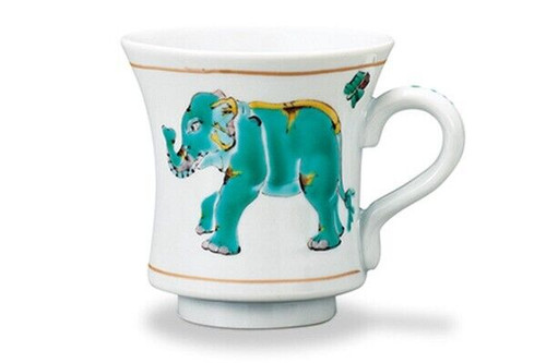 Kutani yaki ware Japanese porcelain Mug Coffee Tea Cup Divine-Elephant Yamachika