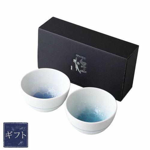 Mino ware Japanese Small Bowl set 2 size Chura Blue sea glaze Japan