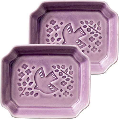 Mino ware Minoru Octagon shape Small dish PIENI-Lintu set of 2 Japan Orchid