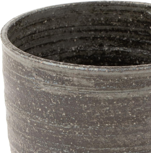 Shigaraki yaki ware Japanese pottery Matcha bowl Chawan Black Hagane Japan