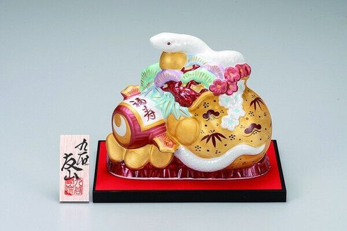 2025 zodiac snake Chinese fortune Kutani ware Japanese ornamentsSometsuke Plum