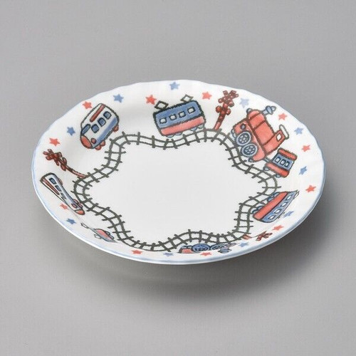 Mino ware Train-Themed Pasta and Curry Plate, Made in Japan