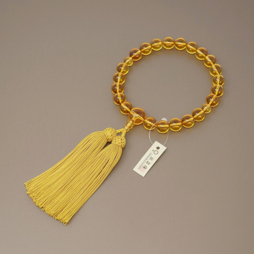 Kyoto Juzu Buddhist Mala Bracelet for men Yellow Citrine, 22 Beads, One-Handed