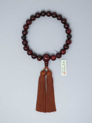 Rosewood 22 Bead Juzu All Beads Rayon Brown Tassel Kyoto Japan Buddhist Mala