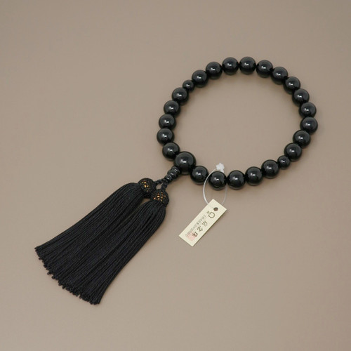 Black Onyx 22 Bead Juzu All Beads Silk Tassel Kyoto Japan Buddhist Mala